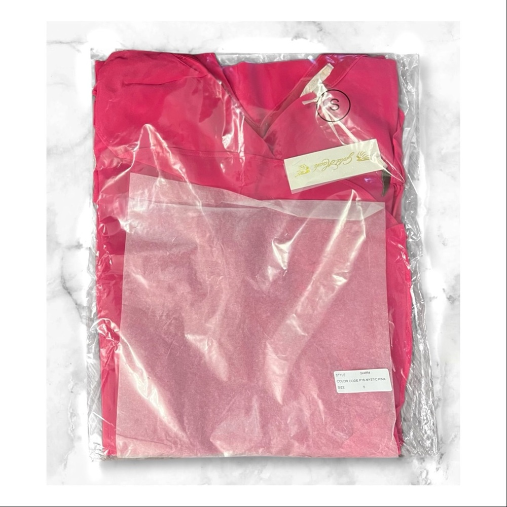 NWT Revolve x GOLD HAWK 100% Silk Hot Pink Ruffle-Detail V-Neck Midi Dress - Picture 5 of 11